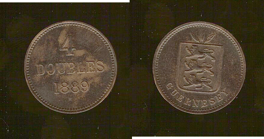Guernsey 4 doubles 1889H EF+